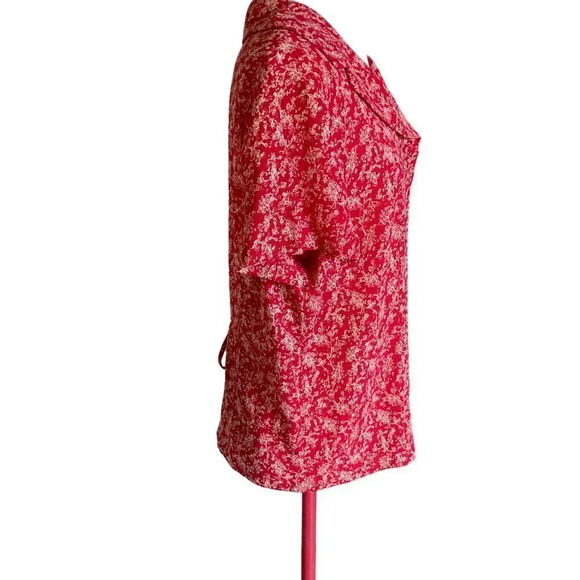 vintage Norton McNaughton Red Pattern Blouse, Lg. - Picture 8 of 12